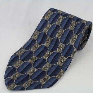 Stafford Men's Blue Silver Silk Tie Necktie